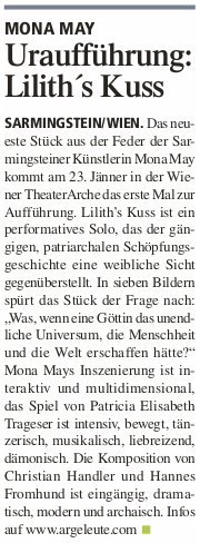Liliths Kuss - Ankündigung in Tips Perg Woche3 2020